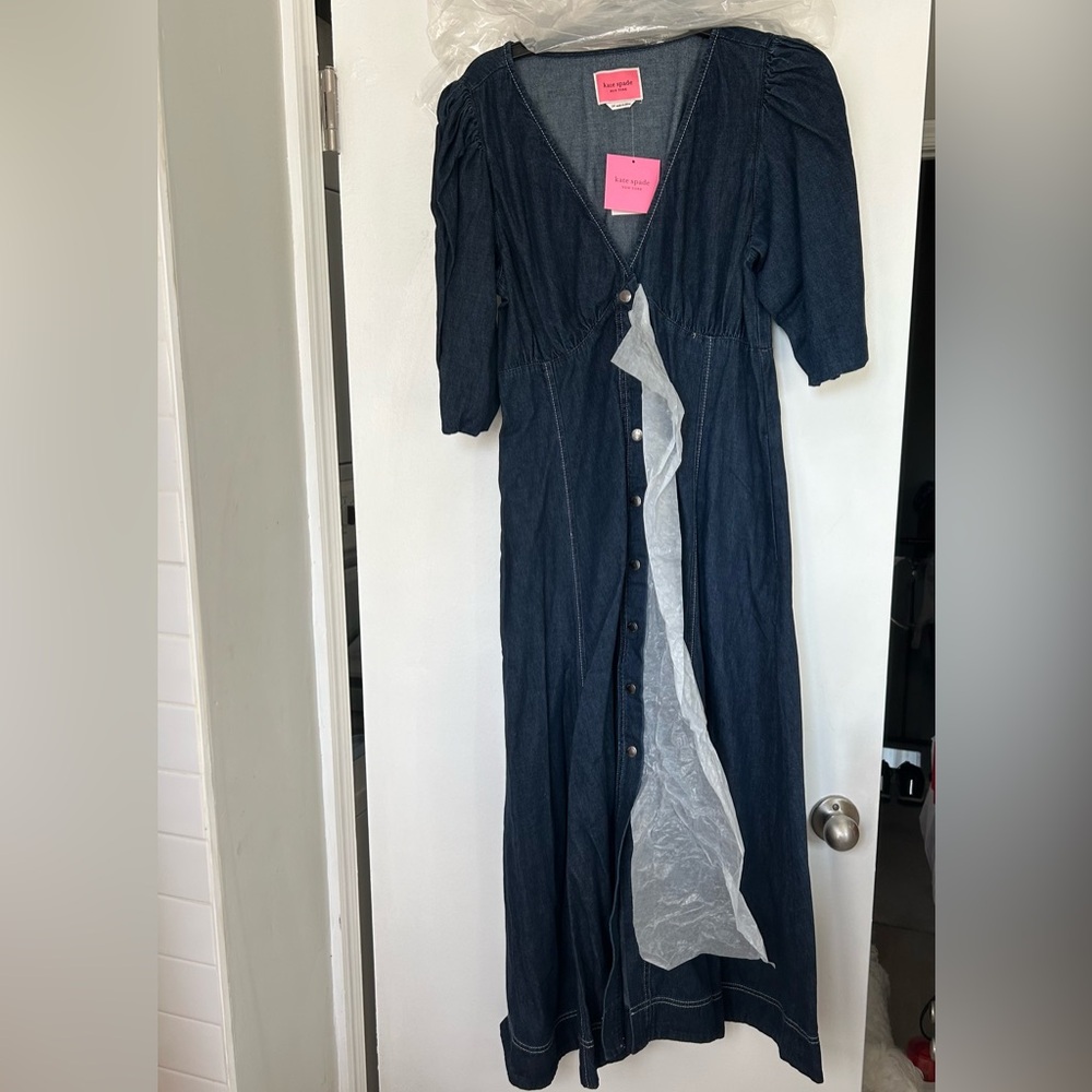 Kate Spade Denim Button Front Dress in Indigo